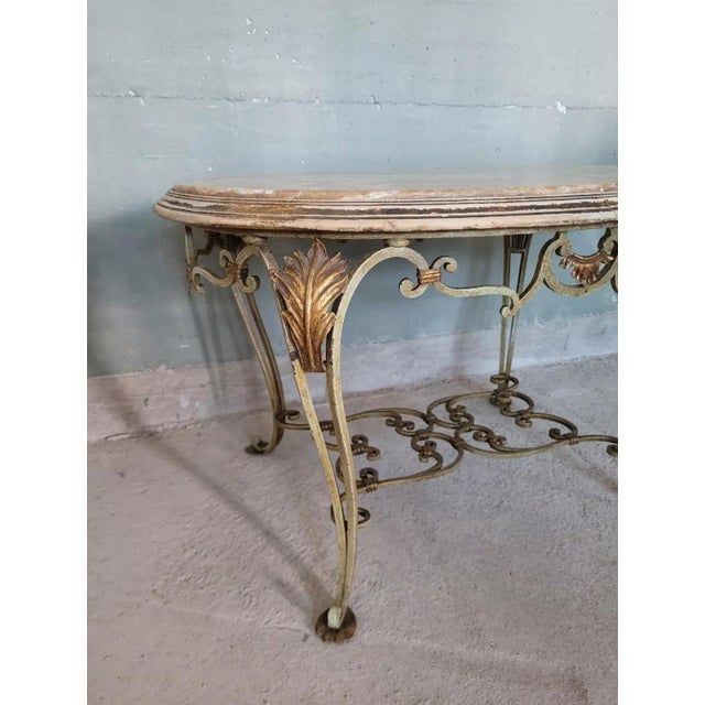 Wrought Iron and Marble Coffee Table For Sale - Image 10 of 18