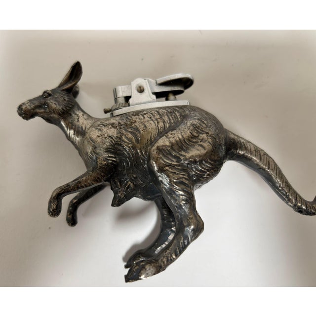 Japanese Figural Kangaroo Tabletop Lighter, Cast Metal, Circa 1960 For Sale - Image 12 of 15