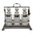 Early 20th Century English Silver Plate Three Bottle Tantalus Set- 4 Pieces For Sale