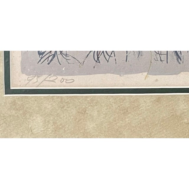 Mid 20th Century Charles Levier, Large Modernist Paris Street Scene Wine Shop Montmartre Cafe Ladies Lithograph, c.1960's For Sale - Image 5 of 6