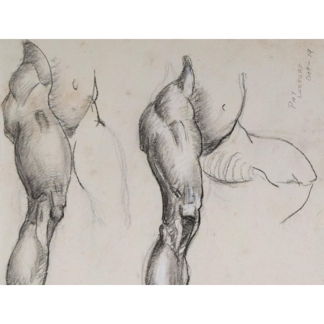 1930s Vintage Art Deco Era Nude Charcoal Figure Study Drawing by William B Pattengill 1934 For Sale - Image 5 of 6
