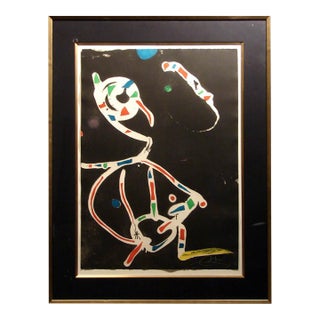Joan Miro"La Traca" Color Etching and Aquatint With Beautiful Frame Hand Signed For Sale