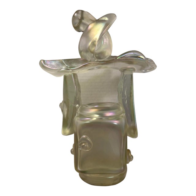 1990's Rick Hunter Fumed Glass Signed Sculpture Vase For Sale