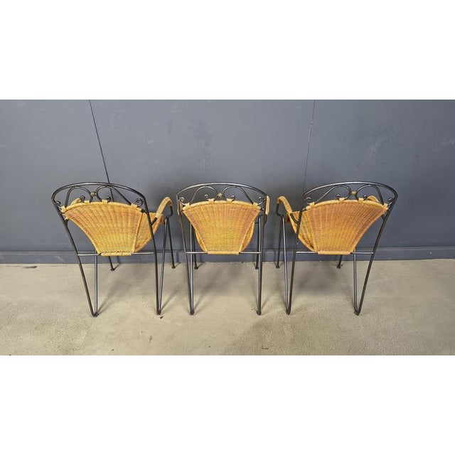 Wicker Chairs attributed to Frederick Weinberg, 1960s, Set of 6 For Sale - Image 12 of 14