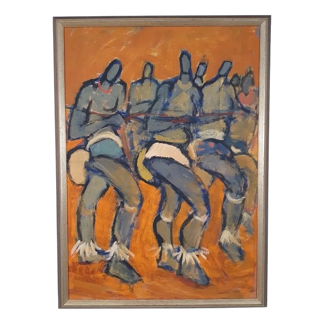 Malte Nyberg-Tolf, African Tribal Dance, 1950s, Oil on Panel For Sale