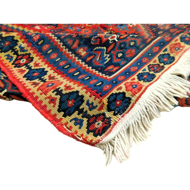 Antique Persian Bijar Flatwoven Kilim. 3'3"x 4'9" For Sale - Image 9 of 10