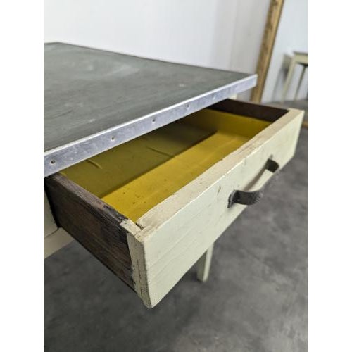 Vinatge Industrial Office Table For Sale - Image 4 of 9