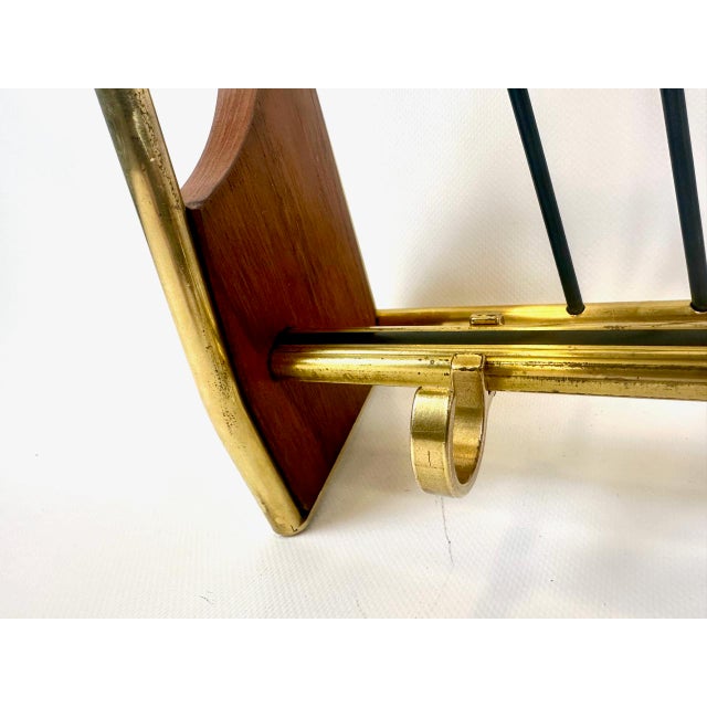 Mid-Century Teak and Brass Coat Rack, 1950s For Sale - Image 6 of 18
