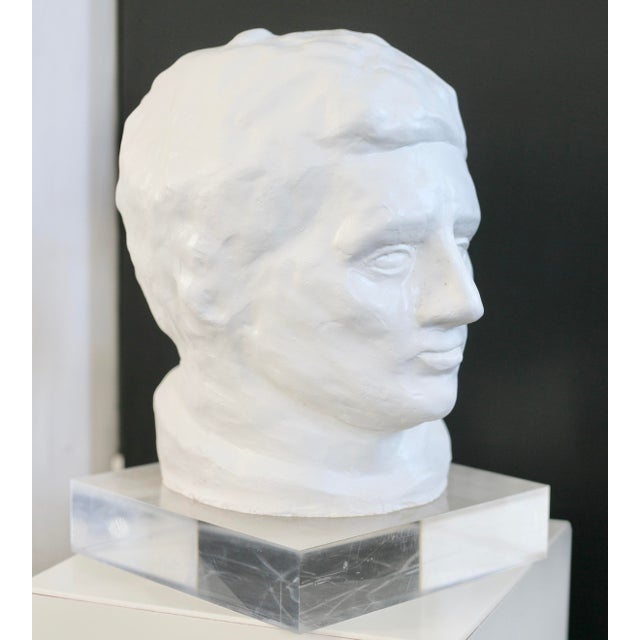Sculpture Materials Head Sculpture, 1970s, Plaster For Sale - Image 7 of 18