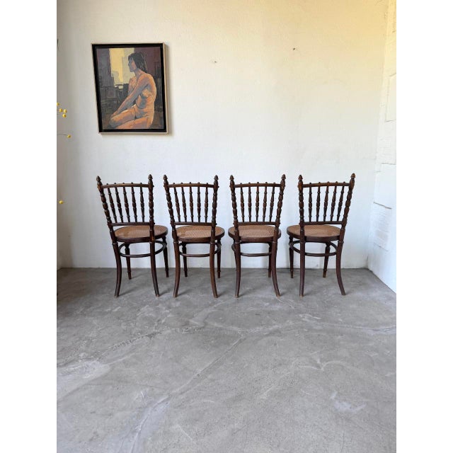 Fischel Cane Bistro Chairs, 1890s, Set of 4 For Sale - Image 6 of 18