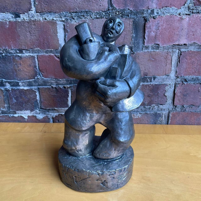 Woman Carrying Items Sculpture by Carole Shultz 1974 83/250 For Sale - Image 9 of 9