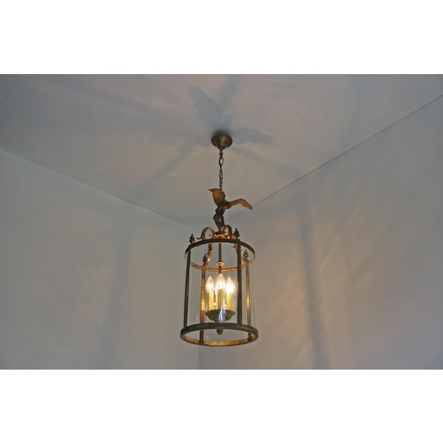 Mid-Century Modern Eagle Lantern Pendant in Brass and Glass, 1960s For Sale - Image 12 of 12