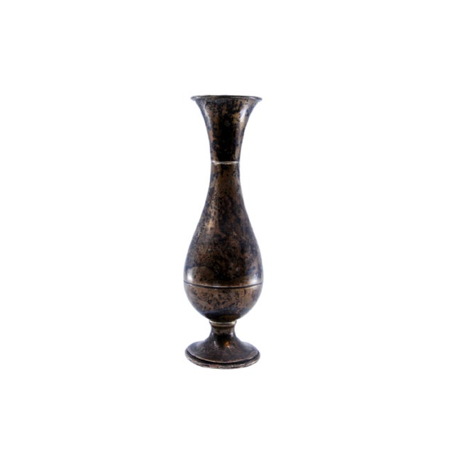 Small Smooth Silver Vase with Circular Base and Gold Interior For Sale - Image 6 of 9