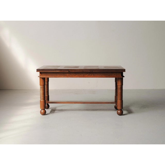 Vintage Extendable Oak Dining Table, France, 1940 For Sale - Image 11 of 18