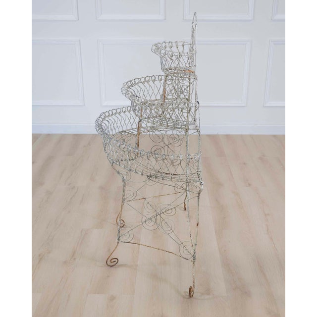 English Mid-20th Century Semi-Circular Wirework Plant Stand For Sale - Image 10 of 11