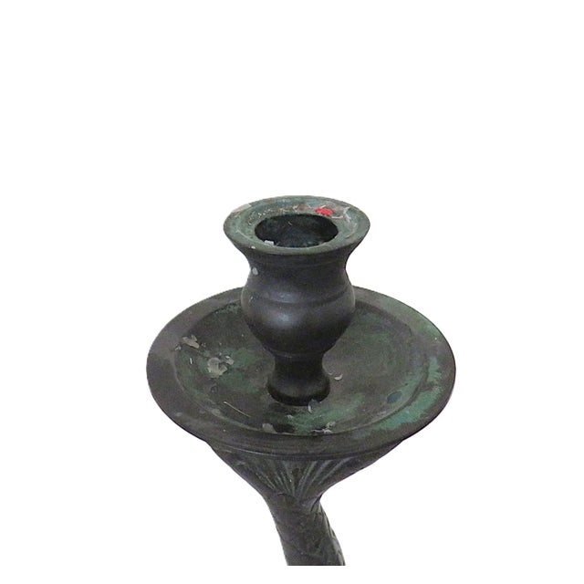 Late 20th Century Pair of Bronze Dolphin Candlesticks Candle Holders 15 1/2" Coastal For Sale - Image 5 of 5