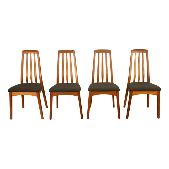 Wood Set 4 Danish Mid Century Modern "Eva" Teak Dining Chairs by Niels Koefoed 1964 For Sale - Image 7 of 18