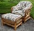 Wood Braxton Culler Rattan Wicker Lounge Accent Chair & Ottoman Set Coastal Boho For Sale - Image 7 of 16
