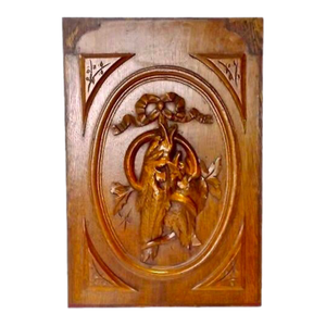 Antique Carved Nature Morte Wall Panel