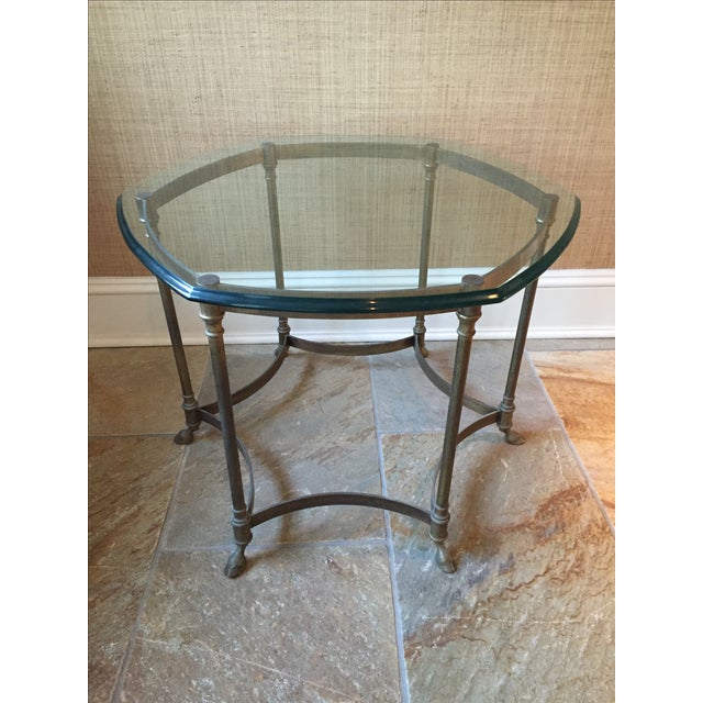 La Barge Brass Hoof Foot Side Table Chairish
