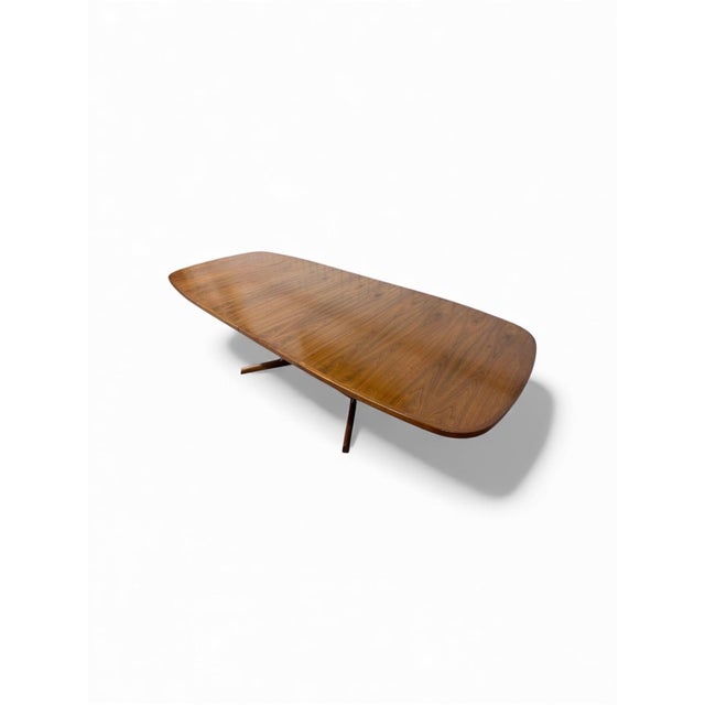 Mid-Century Modern Mid-Century Danish Modern Oval Walnut Dining Table For Sale - Image 3 of 9