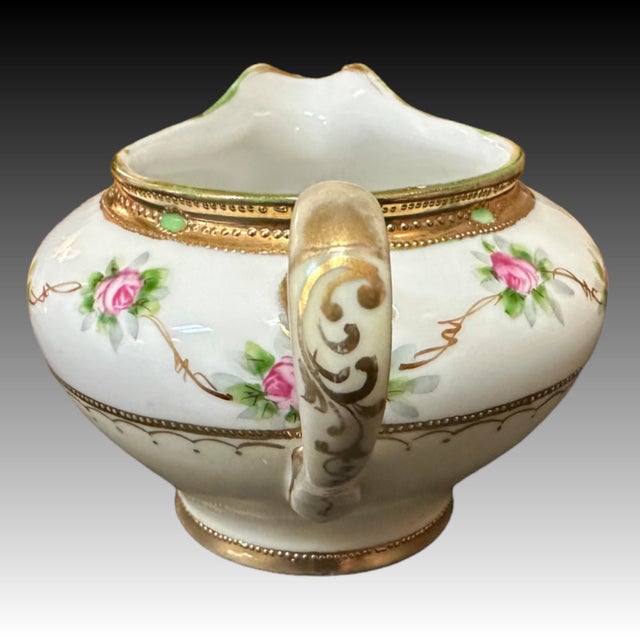 Japanese Nippon Morimura Bros. Creamer and Lidded Sugar Bowl, 1911-1921 For Sale - Image 3 of 12