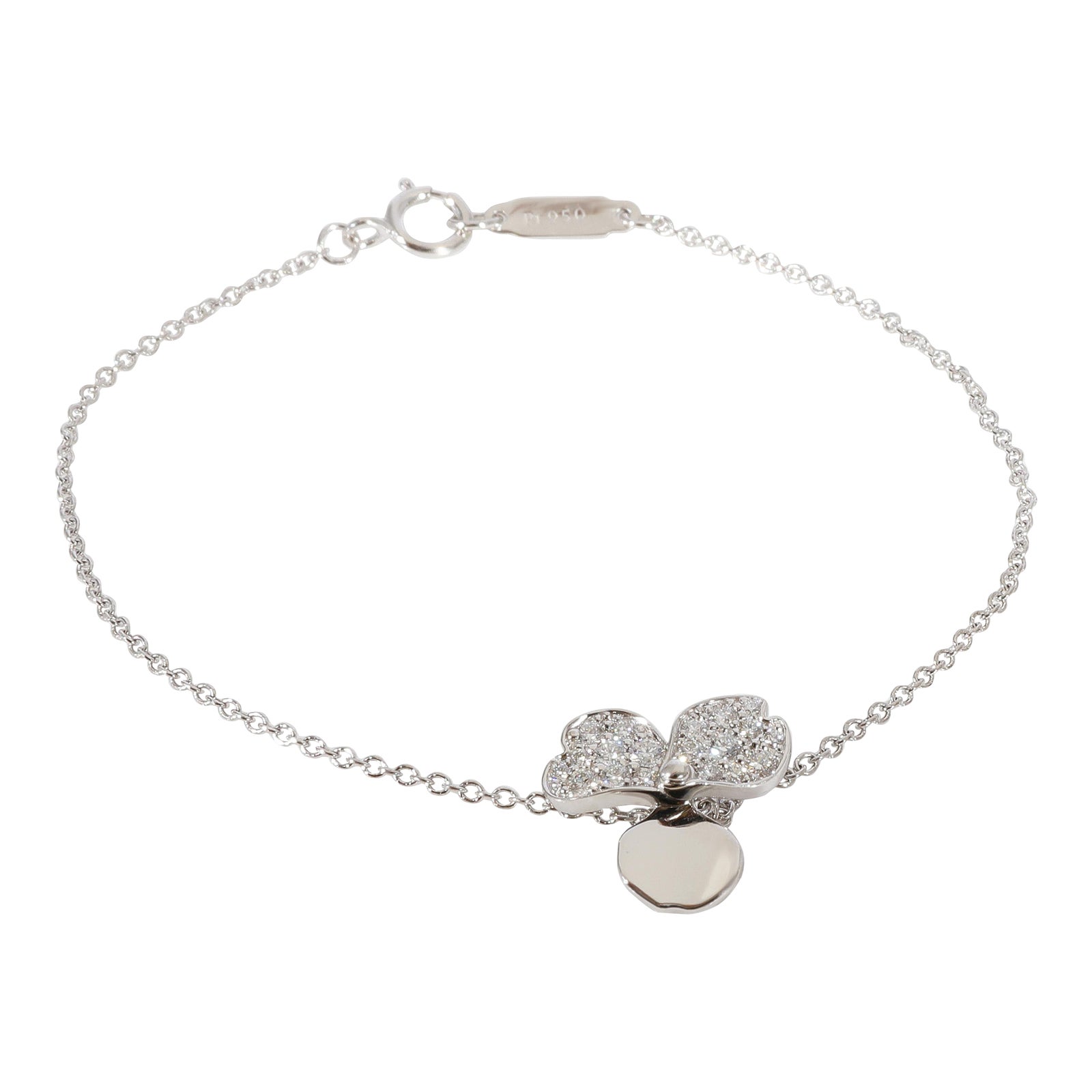 Tiffany & Co. Paper Flowers Diamond Bracelet In 950 Platinum 0.17 Ctw