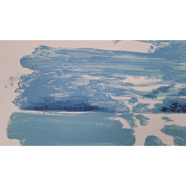 Modern Maurice-Elie Sarthou, Blue Foams, Original Lithograph For Sale - Image 3 of 4