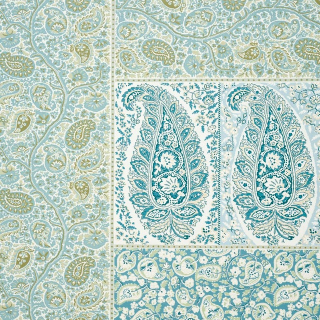 Not Yet Made - Made To Order SAMPLE - Schumacher Colmery Paisley Panel Set In Peacock For Sale - Image 5 of 5