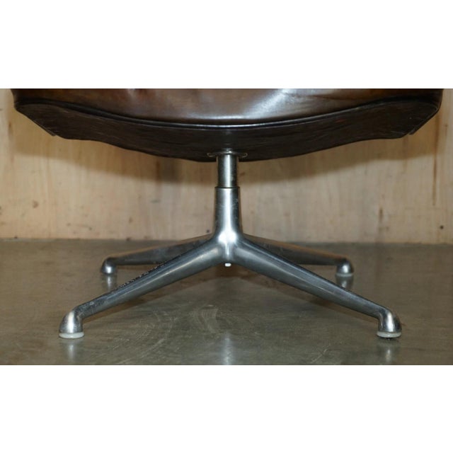 1960s Herman Miller Eames Time Life Lobby Chair in Brown Leather For Sale - Image 16 of 17