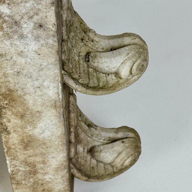 Early 20th Century Architectural Salvage Elements of Carved/Cast Stone With Stylized Leaf Motif - Set of 2 For Sale In New York - Image 6 of 12