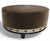 Brown A. Rudin 36" Round Mohair Ottoman For Sale - Image 8 of 13