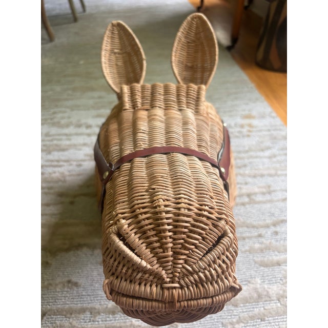 Equestrian Chic Wicker Horse Head For Sale In Philadelphia - Image 6 of 8
