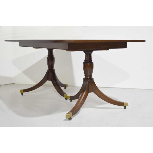 Brown Mid Century Duncan Phyfe Style Dining Table With Extensions 87in For Sale - Image 8 of 10