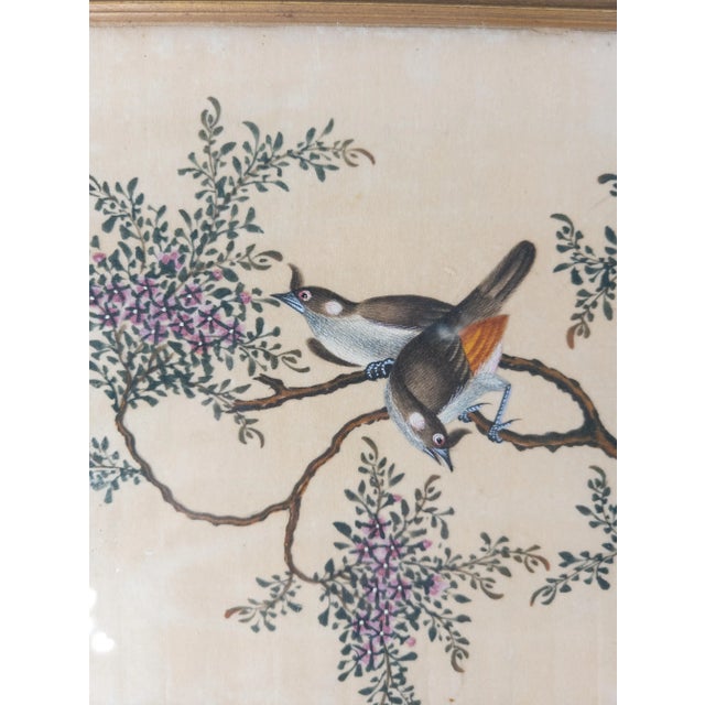 Late 19th Century Chinese Export Chinoiserie Watercolor Rice Paper Painting For Sale - Image 5 of 9