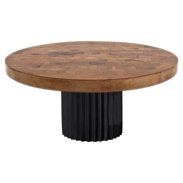 Doris Reclaimed Oak Round Dining Table by Fred and Juul For Sale - Image 6 of 6