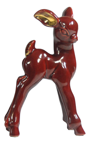Art Deco Belgian Ceramic Dear Figurine, 1930s