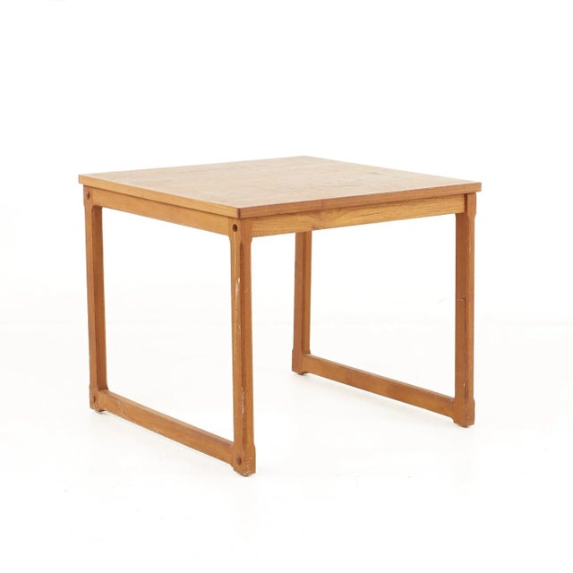 Mid Century Square Teak Side End Table For Sale - Image 11 of 11