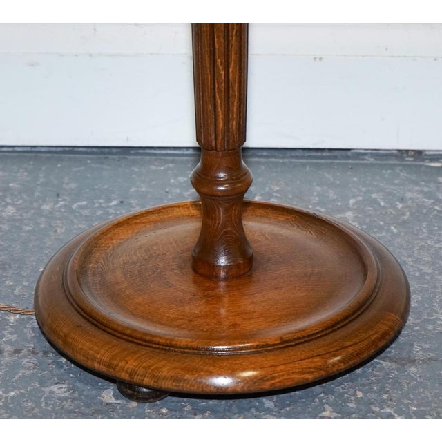 French Polished Walnut Standard Floor Lamp, 1930s For Sale - Image 3 of 9