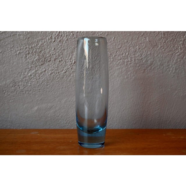 Scandinavian Modernist Blue Glass Vase by Per Lütken for Holmegaard, Denmark, 1950s For Sale - Image 3 of 7