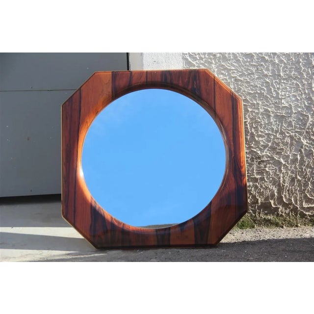 Italian Rosewood Mirror, 1960s For Sale - Image 10 of 10