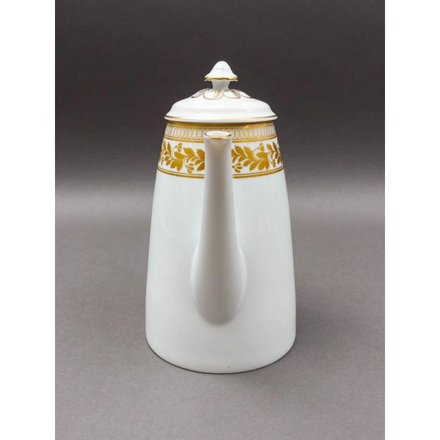 Mid-Century Modern Mid 20th Century Vista Alegre Portugal Anne White & Gold Porcelain Lidded Coffee Tea Pot For Sale - Image 3 of 9