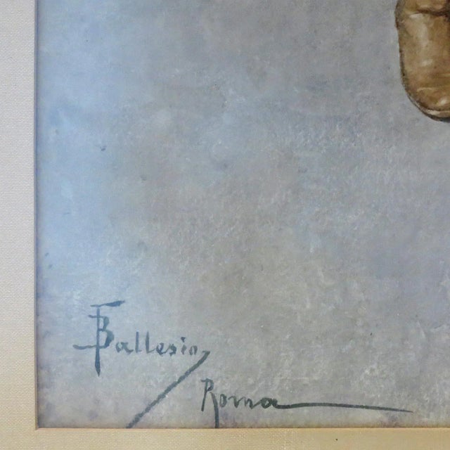Figurative Late 19th Century Vintage Italian Watercolor Painting by Francesco Ballesio For Sale - Image 3 of 5