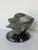 Mid-Century Modern 1980’s Vintage Carved Green Marble Abstract Sculpture on Black Marble Base, Unsigned For Sale - Image 3 of 12