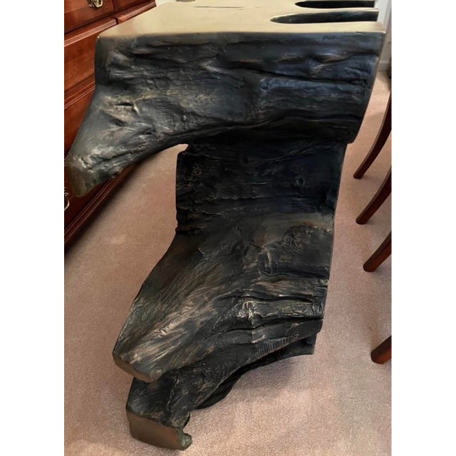 Brown Restoration Hardware Cast Cambium Bronzed Tree Console Table 48” For Sale - Image 8 of 9