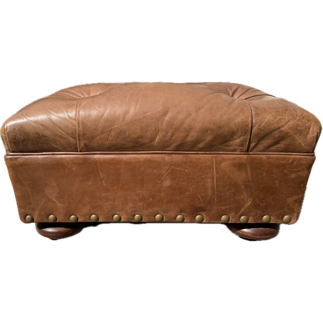 Chair and Ottoman Set in Saddle Toned Leather by Ralph Lauren For Sale - Image 15 of 17