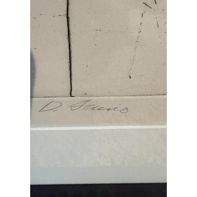 Mid-Century Black & White Geometric Abstract Painting, by Artist Scunio, 31.25” H X 24.25” W For Sale - Image 4 of 8