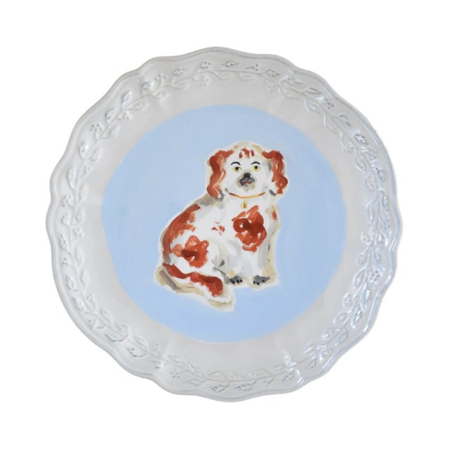 Contemporary Thomas the Red & White Staffordshire Dog and His Portrait by Susannah Carson For Sale - Image 3 of 12