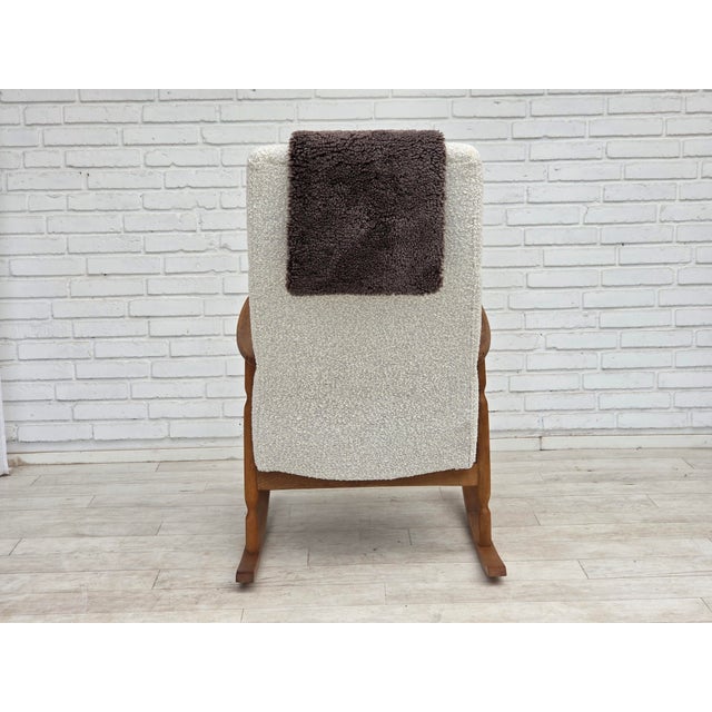 Vintage Scandinavian High-Backed Rocking Chair, 1970s For Sale - Image 16 of 18