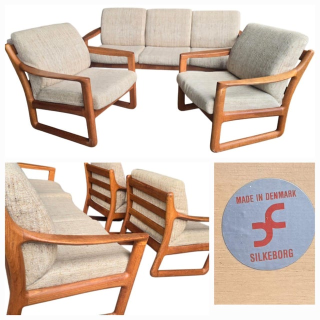 Vintage Lounge Set from Silkeborg Møbelfabrik, 1960s, Set of 3 For Sale - Image 14 of 15